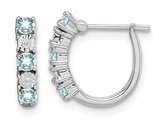 1/3 Carat (ctw) Light Aquamarine Hoop Earrings in Sterling Silver